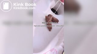 Beautiful girl poops in the toilet 7