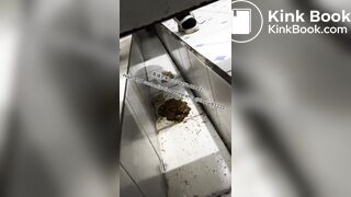 Beautiful girl poops in the toilet 8