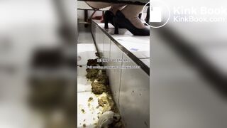 Beautiful girl poops in the toilet 10