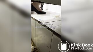 Beautiful girl poops in the toilet 10