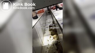 Beautiful girl poops in the toilet 10