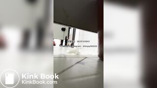 Beautiful girl poops in the toilet 10