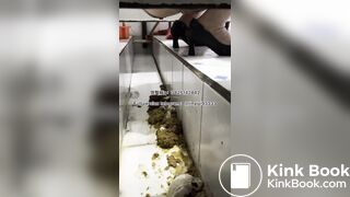 Beautiful girl poops in the toilet 10