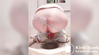 Beautiful girl poops in the toilet 14