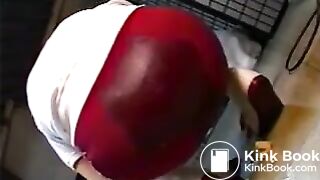 Japanese Bloomers - Enema in her red bloomers