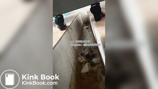 Beautiful girl poops in the toilet 17