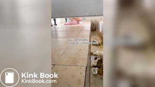 Beautiful girl poops in the toilet 17