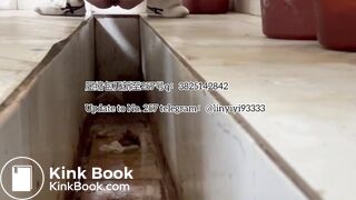 Beautiful girl poops in the toilet 32