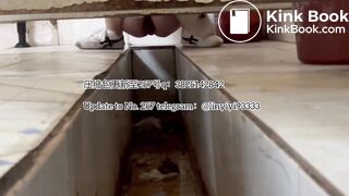 Beautiful girl poops in the toilet 32