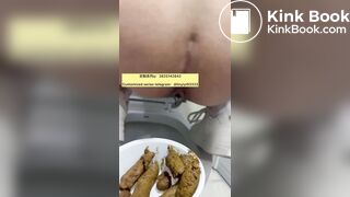 Beautiful girl poops in the toilet 35