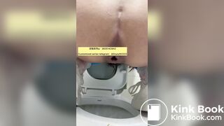 Beautiful girl poops in the toilet 35