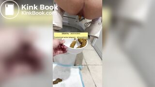 Beautiful girl poops in the toilet 35