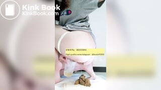 Beautiful girl poops in the toilet 37