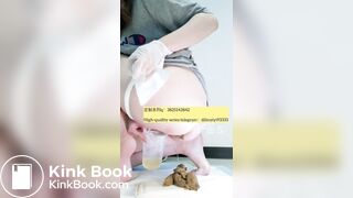 Beautiful girl poops in the toilet 37