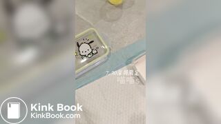 Beautiful girl poops in the toilet 37