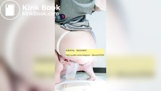 Beautiful girl poops in the toilet 37