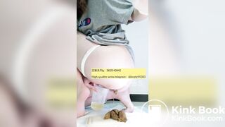 Beautiful girl poops in the toilet 37