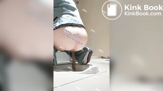 Beautiful girl poops in the toilet 39