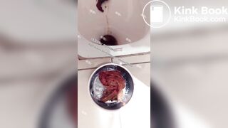 Beautiful girl poops in the toilet 39