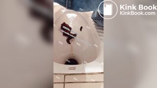 Beautiful girl poops in the toilet 39