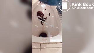 Beautiful girl poops in the toilet 39