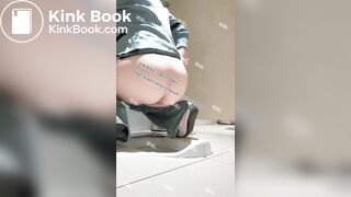 Beautiful girl poops in the toilet 39