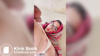 Beautiful view outdoor pee drink | Muslim Sissy