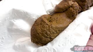 Trans BBW Shits then Sniffs Before Flushing