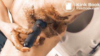 Dirty milf licking toilet