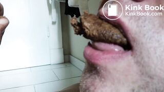 chewing and swallowing a little shit log