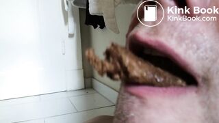 chewing and swallowing a little shit log