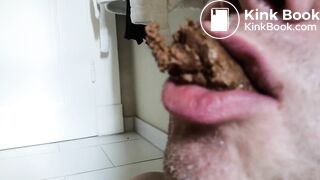 chewing and swallowing a little shit log