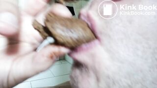 chewing and swallowing a little shit log