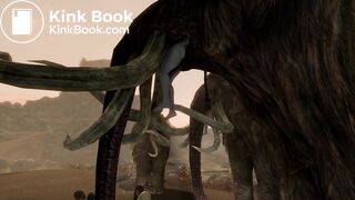 Mammoths snack on women (vore)