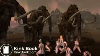 Mammoths snack on women (vore)