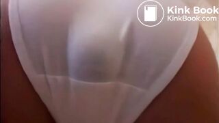 Poop in new white cotton panties