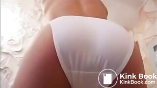 Poop in new white cotton panties