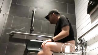 Hot Daddy Big Cock Spy in Toilet