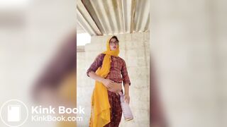 Beautiful trans Momina pee drinking outside