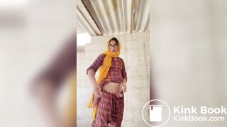 Beautiful trans Momina pee drinking outside