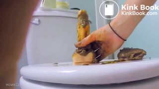 Shit on toilet seat
