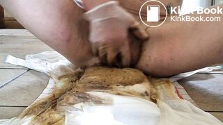 messy diaper play cock smeared in my own shit