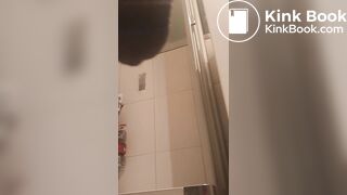 Dirty Scat Boy in shower. Smears face with shit