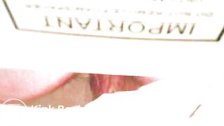 cute girl grabs her poop with toilet paper