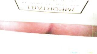 cute girl grabs her poop with toilet paper