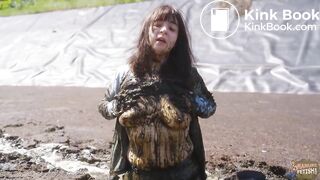 First Pig Manure Lagoon - masturbating in pigshit