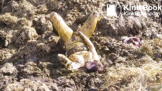 Watched on the dunghill - masturbating in cowshit