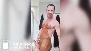 Proud gay guy smeared in shit models for you