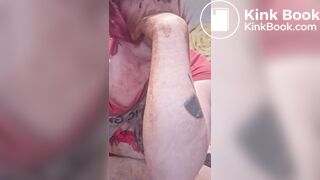 Tranny slut playing with her shit