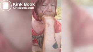 Tranny slut playing with her shit